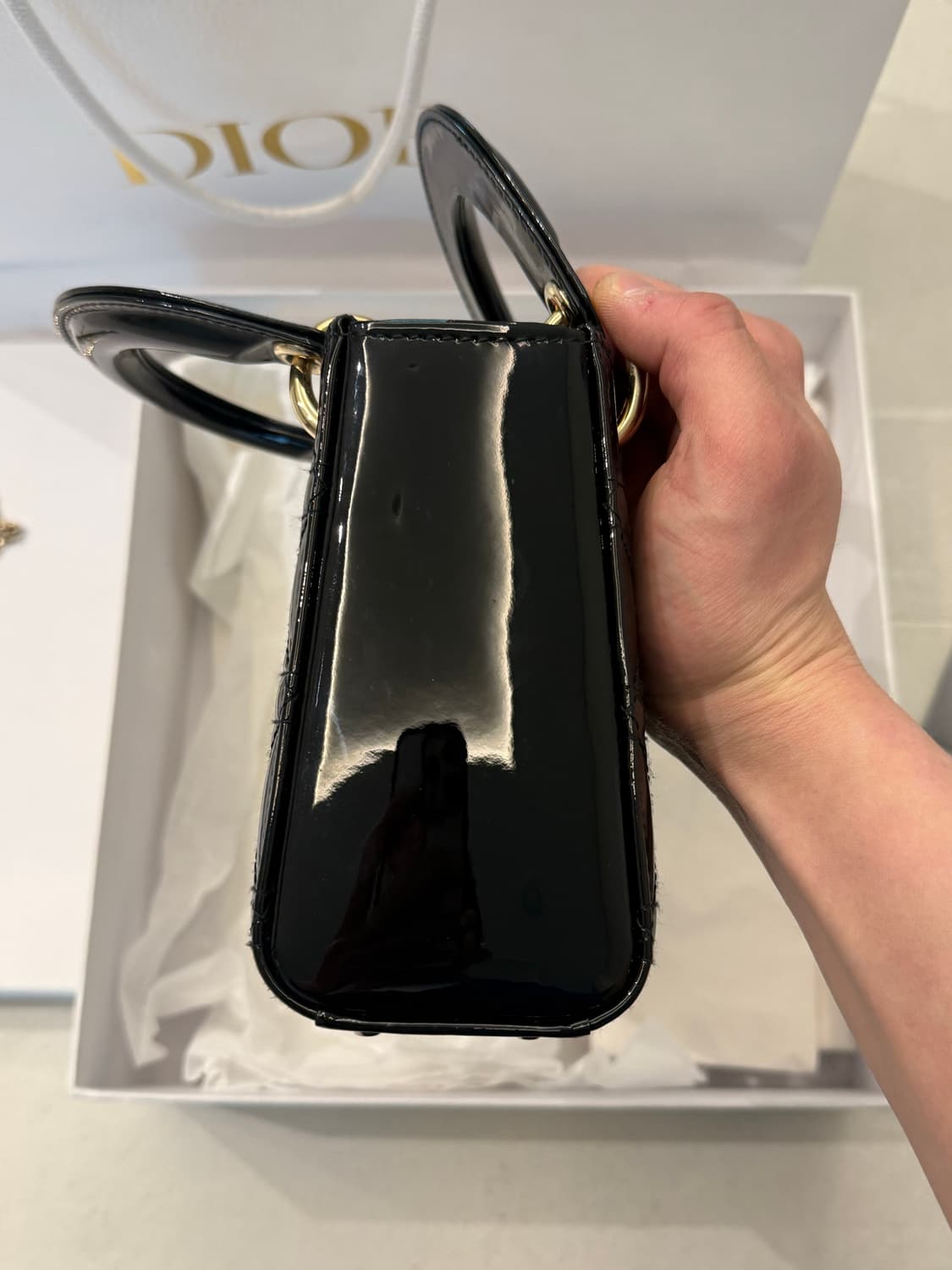 디올 레이디백 미니 페이턴트 상품이미지4