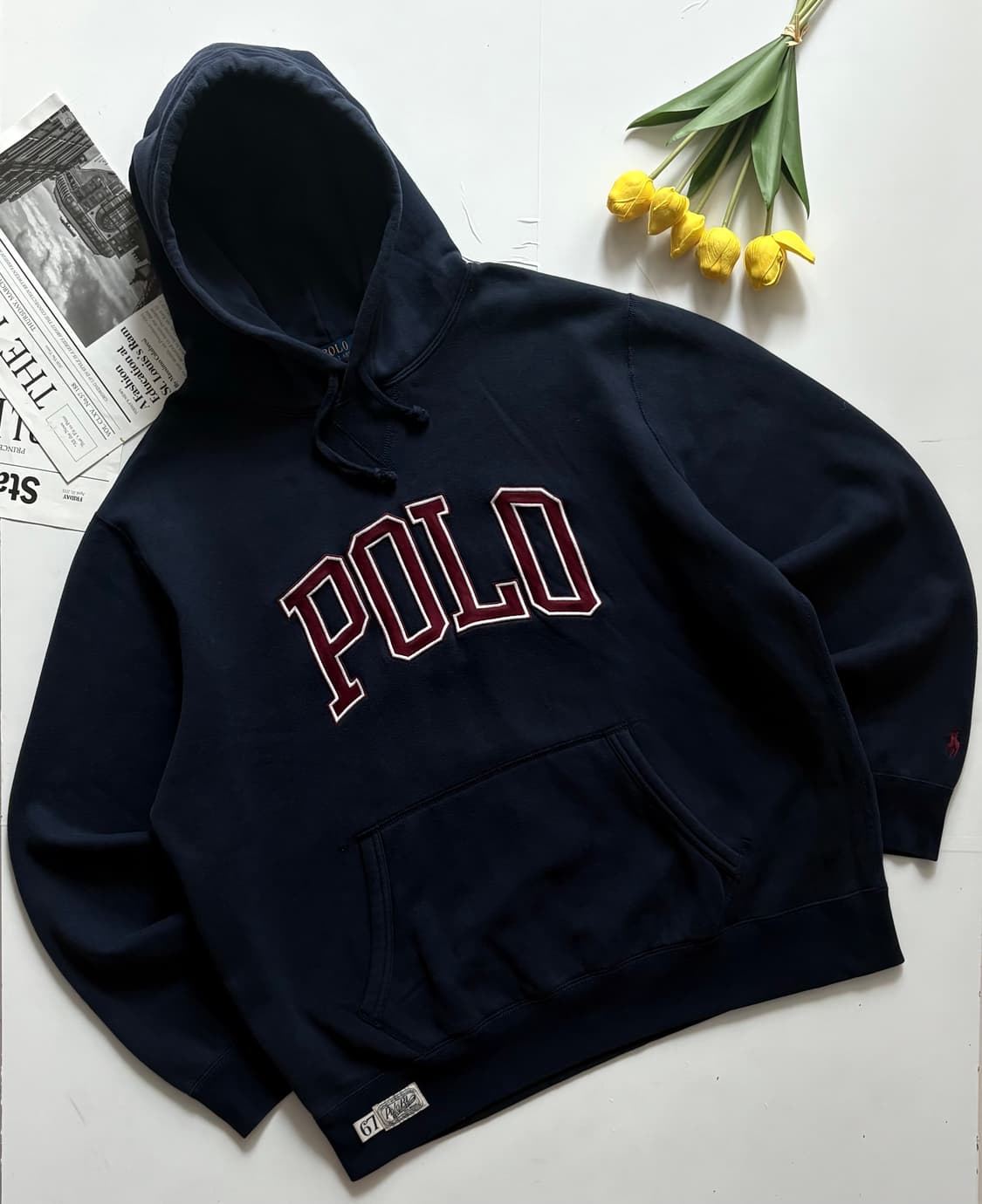 Polo 폴로랄프로렌 QR 빅로고 네이비 후드티 상품이미지1