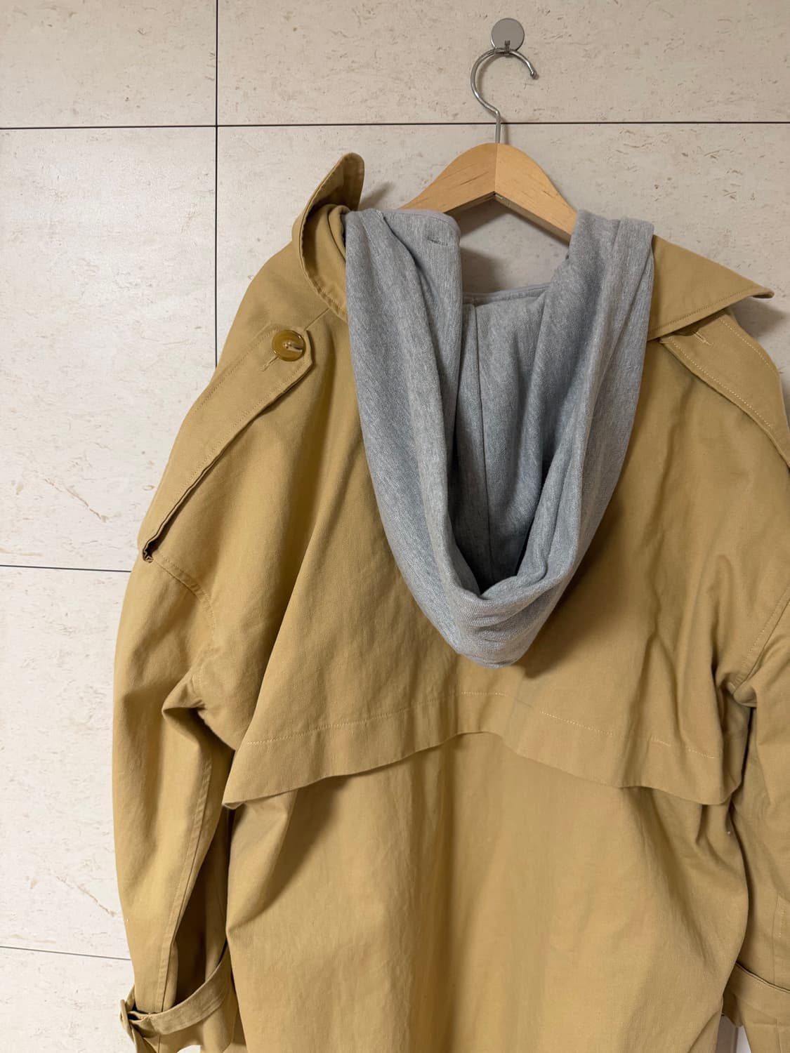 오버핏 트렌치 코트 (후드 탈착가능) 상품이미지5