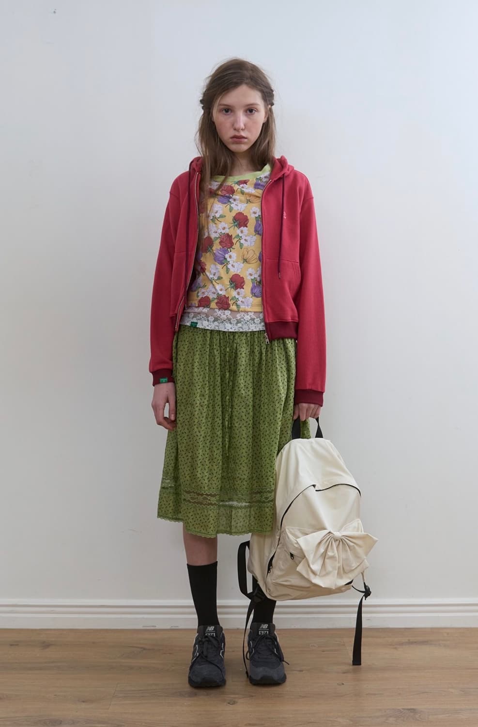 노컨텐츠 Garden midi sk leaf green 스커트 상품이미지3