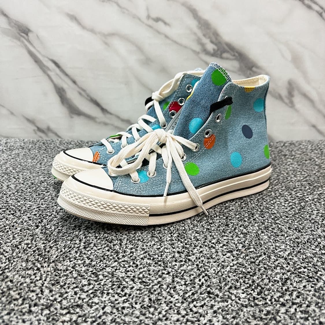 정품/새상품)컨버스 X 골프왕 콜라보 남성 척 70 폴카 하이 스니커즈 상품이미지3