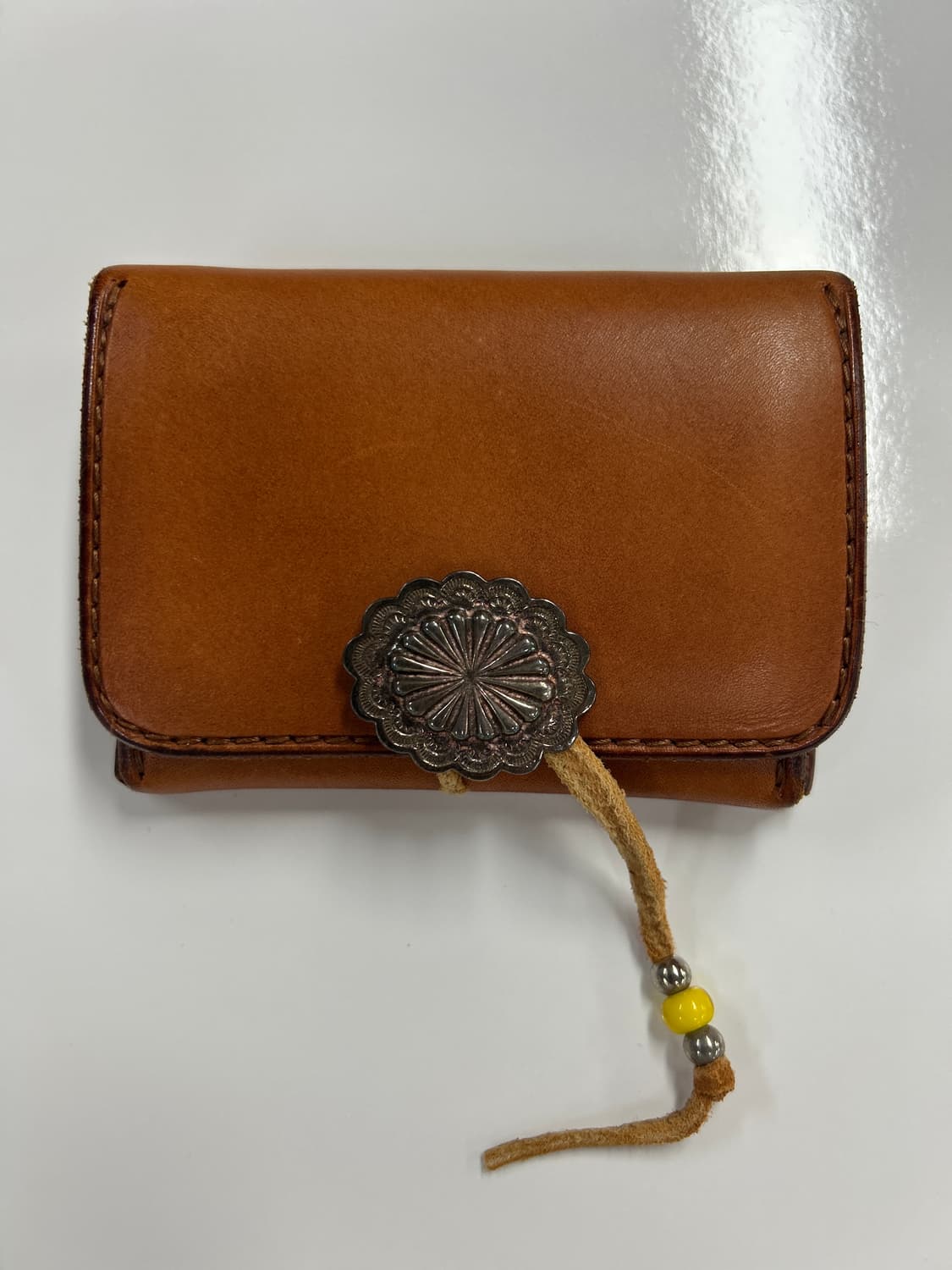 고로스 goros 레인보우 플라워콘초 브라운 새들레더 카드 지갑 상품이미지9