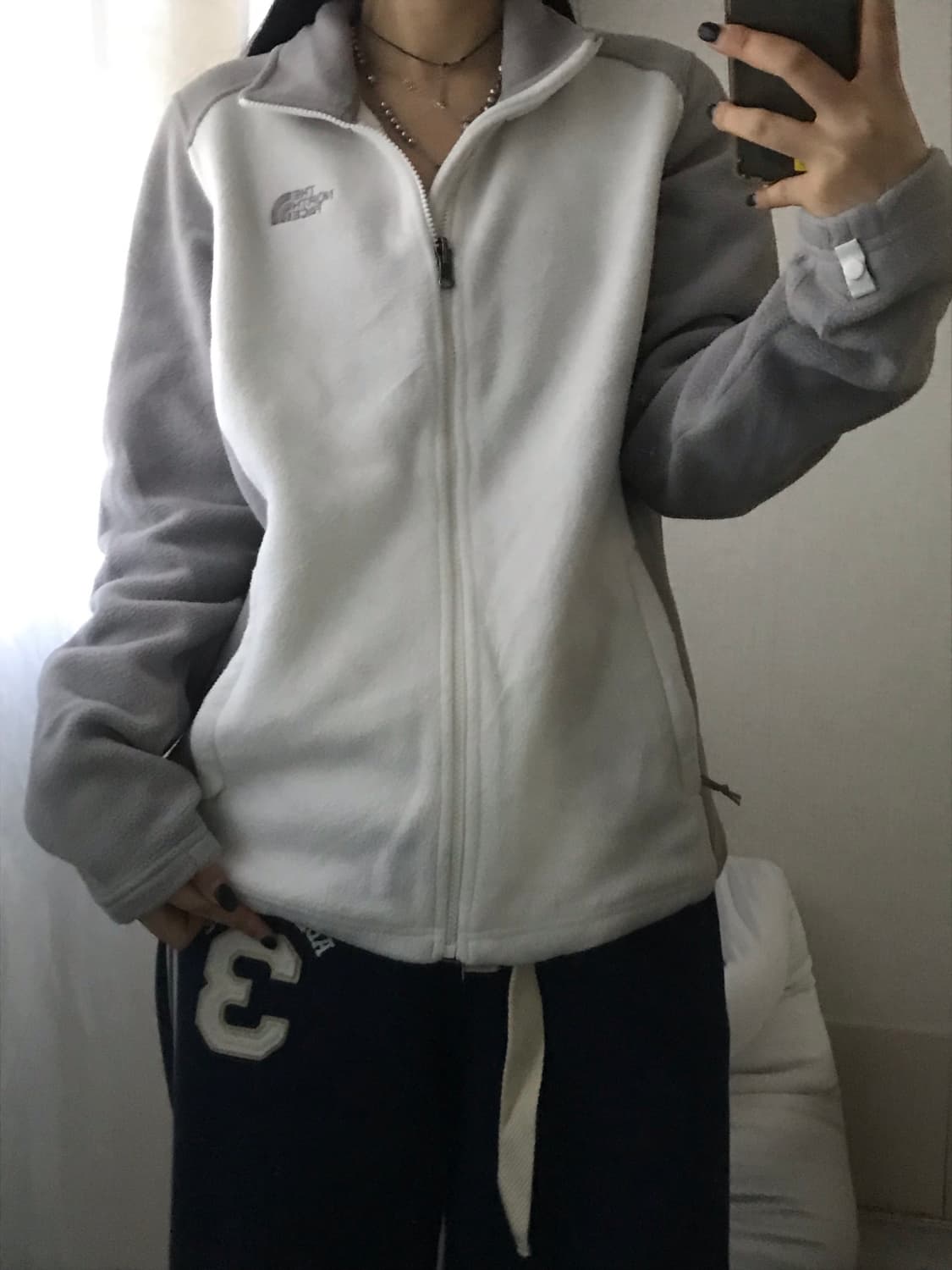 노페 화이트 그레이 나그랑 후리스 상품이미지6