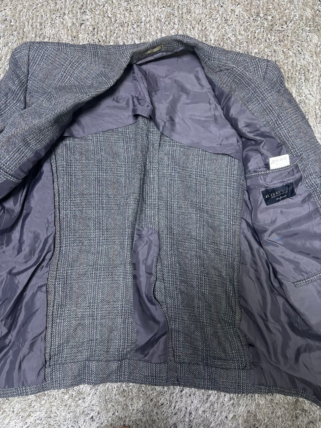 일본판 체크 울 블레이저 사이즈 105-110 상품이미지6