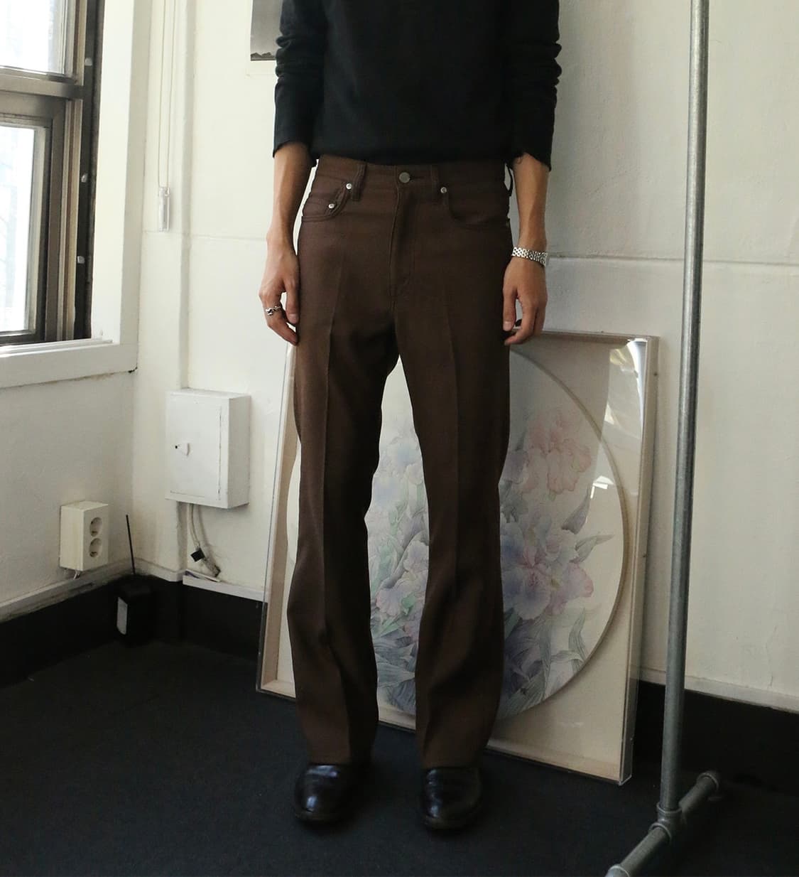 지에다 브라운 플레어 트라우저  상품이미지2