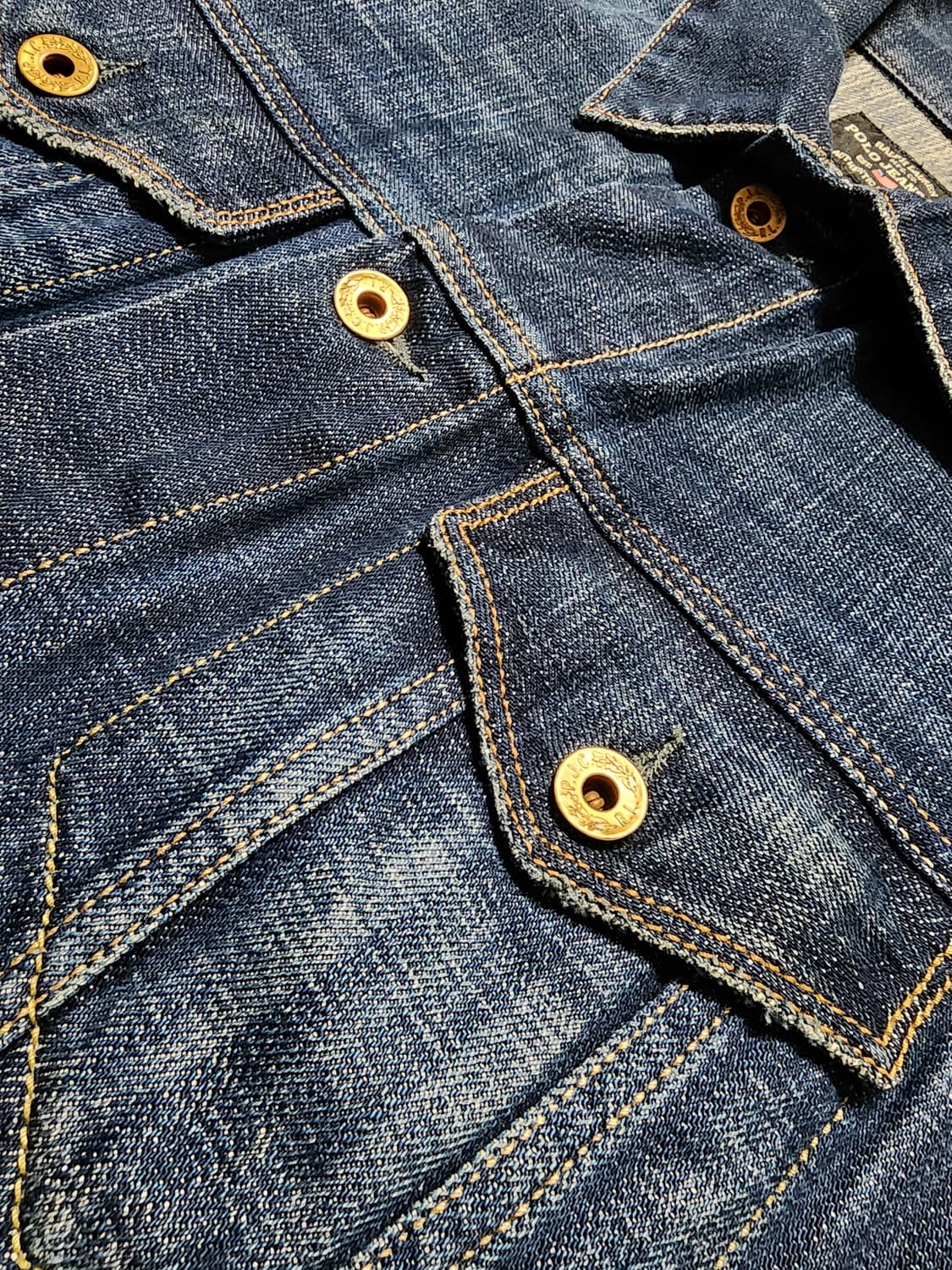 90's 빈티지 폴로진스 인디고 데님 트러커자켓 상품이미지8