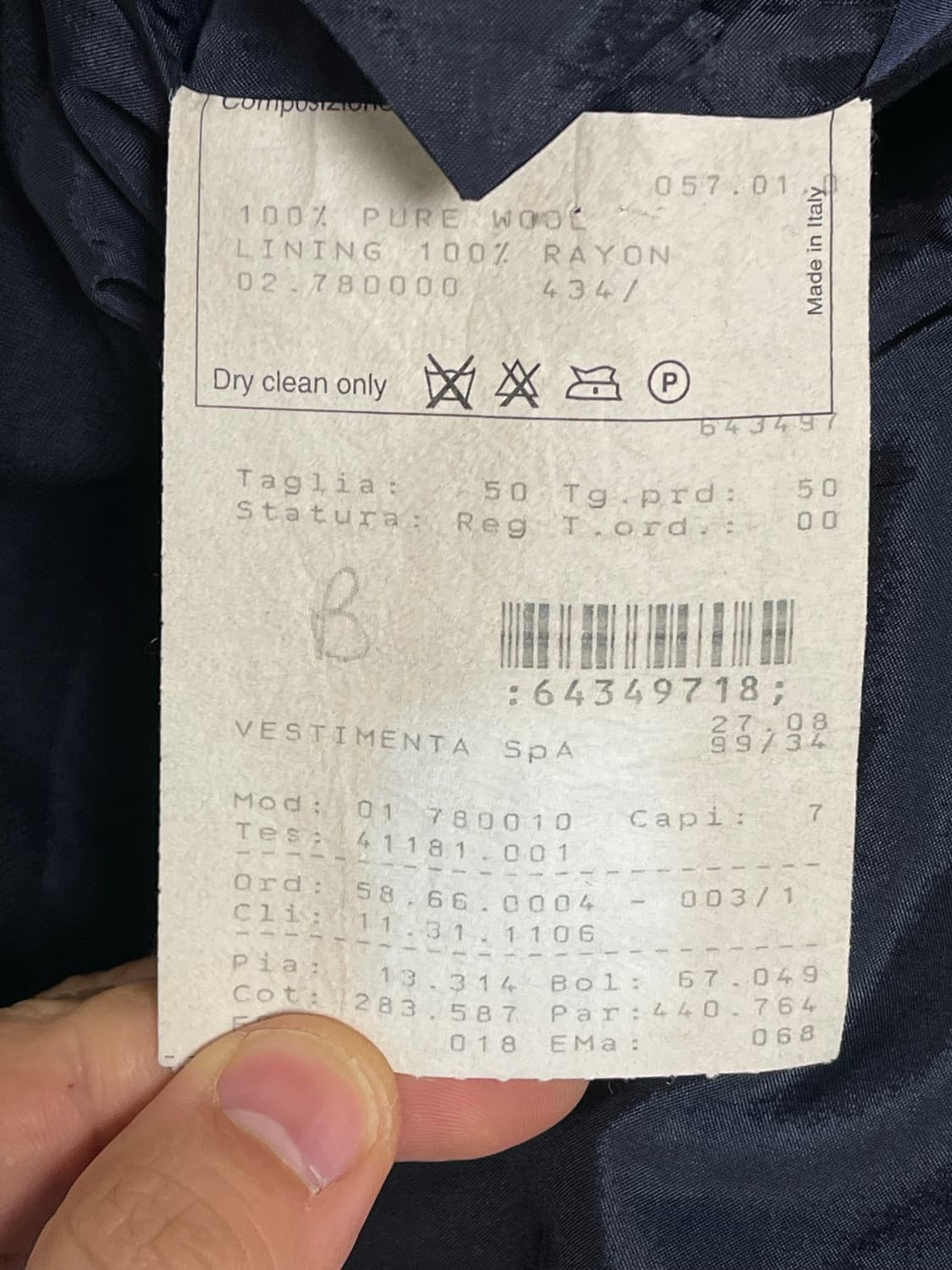 빈티지 90s후반 조르지오 아르마니 메인라인  수트 자켓 블랙50 상품이미지9