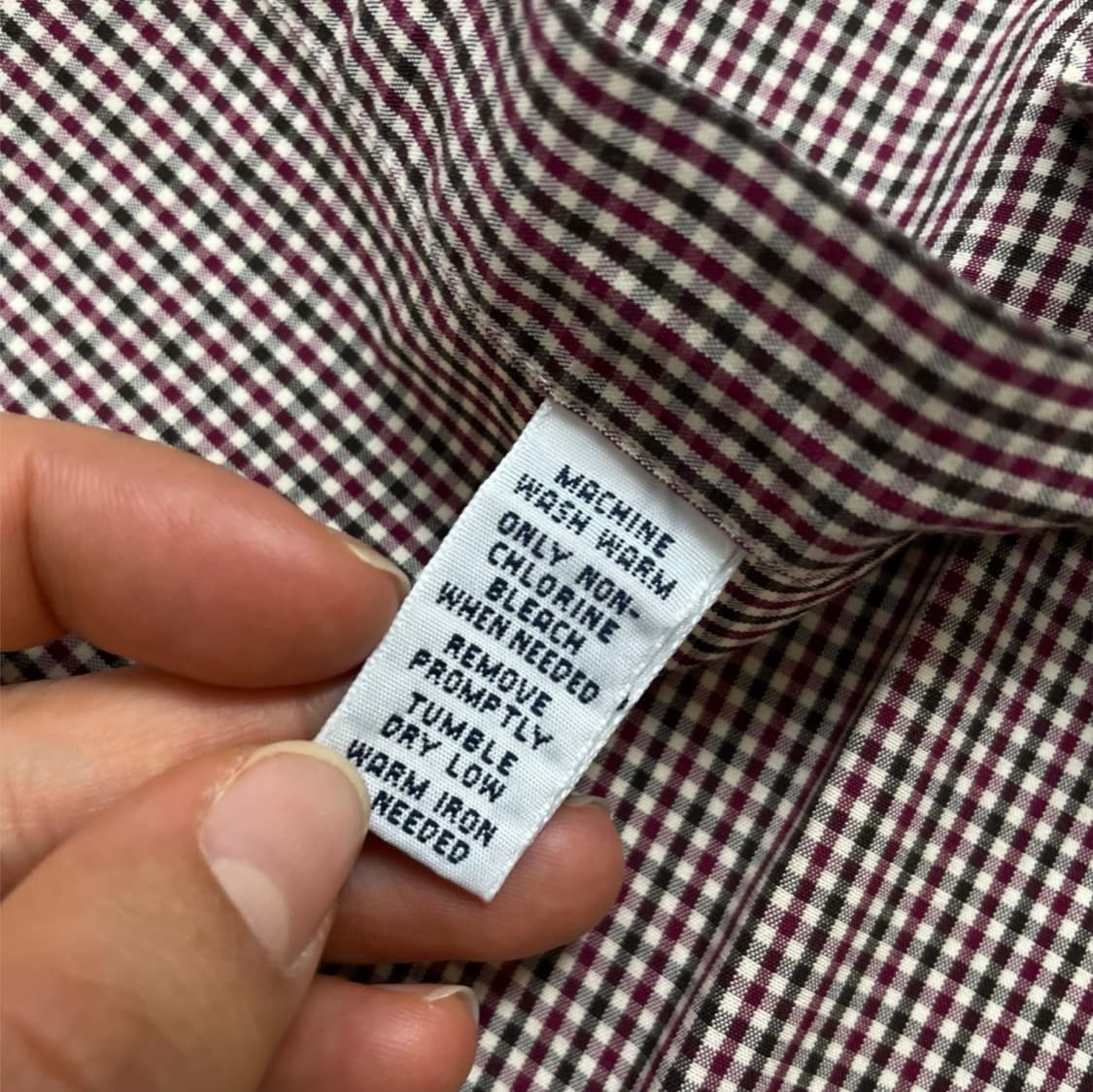 폴로 랄프로렌 버건디 마이크로 체크 클래식핏 버튼다운 셔츠 15반(M) 상품이미지3