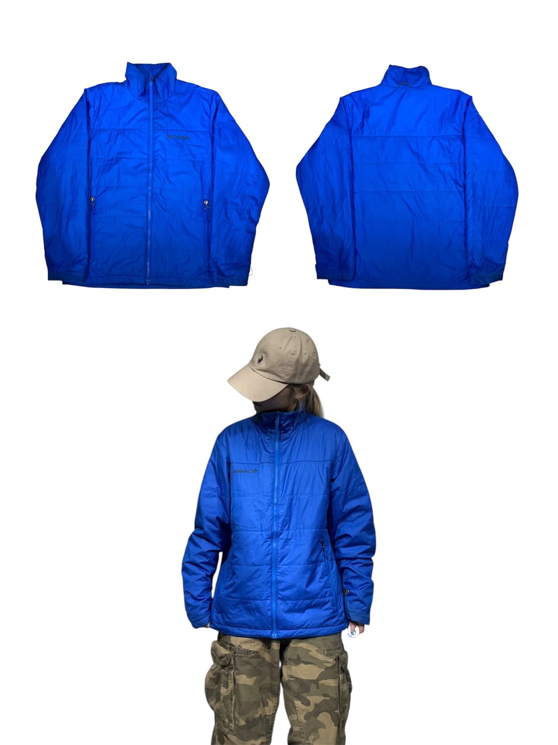 컬럼비아 블루 바람막이 자켓 S 상품이미지1