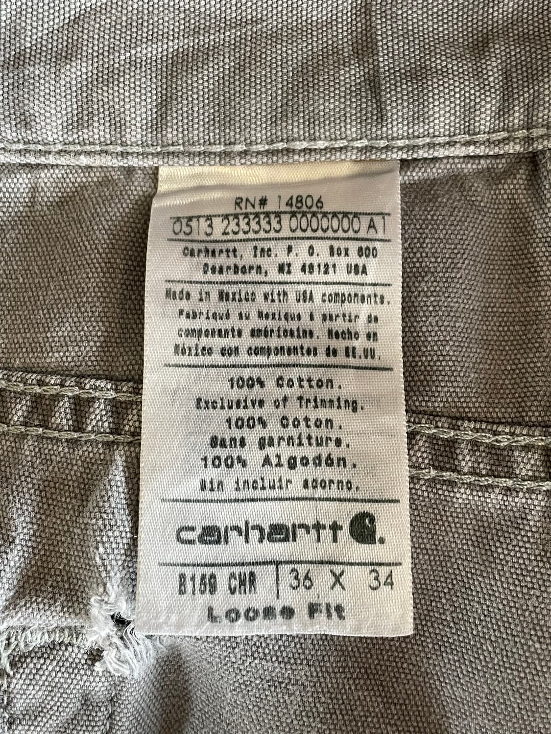 칼하트 회색 워크웨어 팬츠 상품이미지3