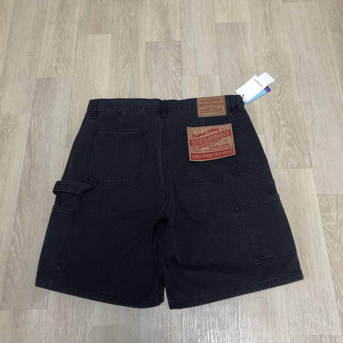 (34) 새상품 아웃스탠딩 캔버스 카펜터 더블니 쇼츠 반바지 차콜 상품이미지7