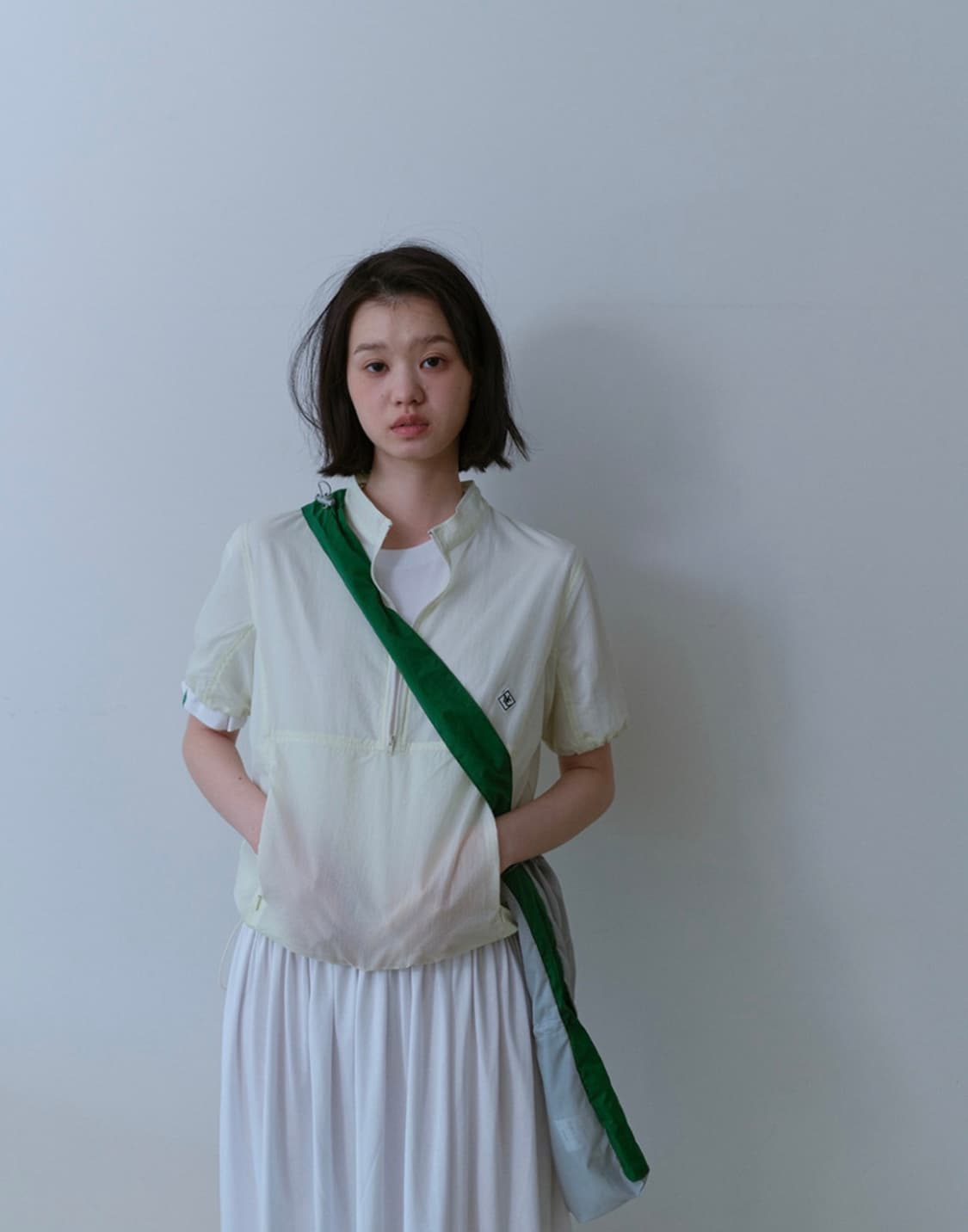 노컨텐츠st 하프 집업 윈드브레이커 / 크림 상품이미지3
