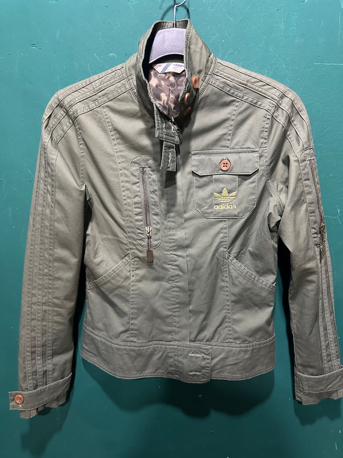 아디다스 y2k 트레포일 숏 자켓 카키90 상품이미지1