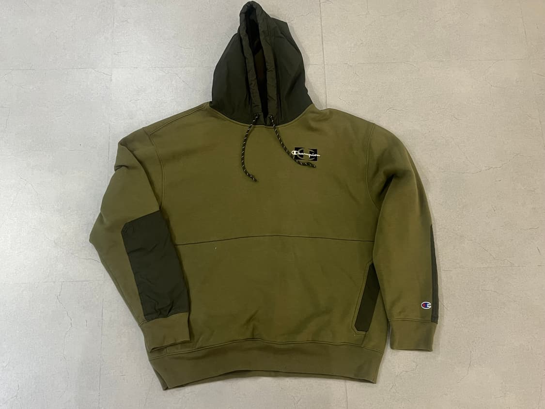 챔피온 카키 기모 후드티 XL 판매 합니다 상품이미지1