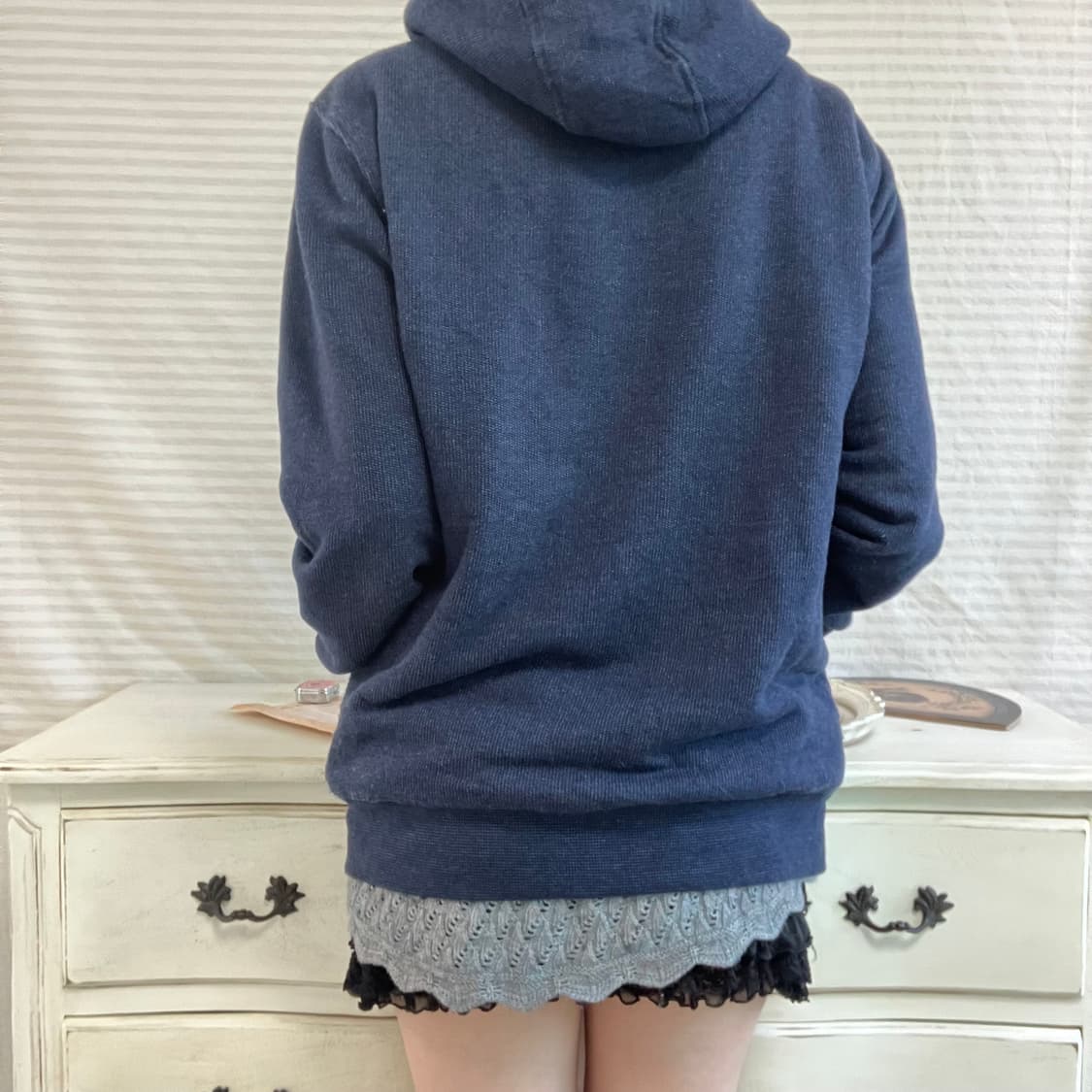 jpn vintage 유니클로 네이비 후리스 후드집업 y2k 스트릿 갸루 상품이미지3