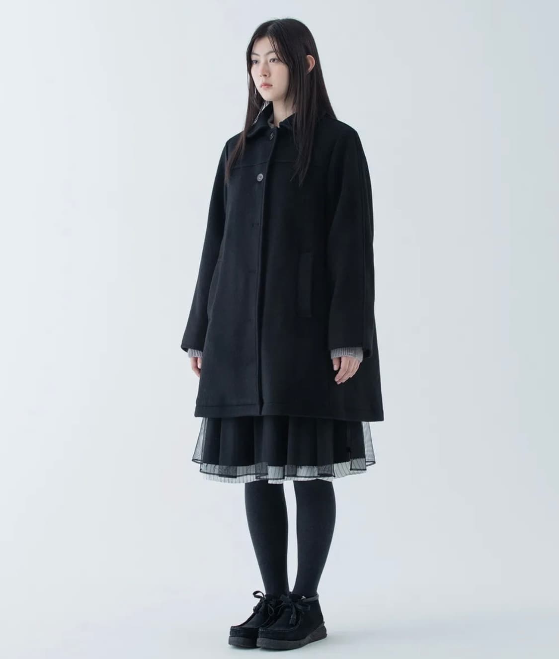 오헤시오 HALF RAGLAN WOOL COAT 하프 울 코트 블랙 상품이미지3