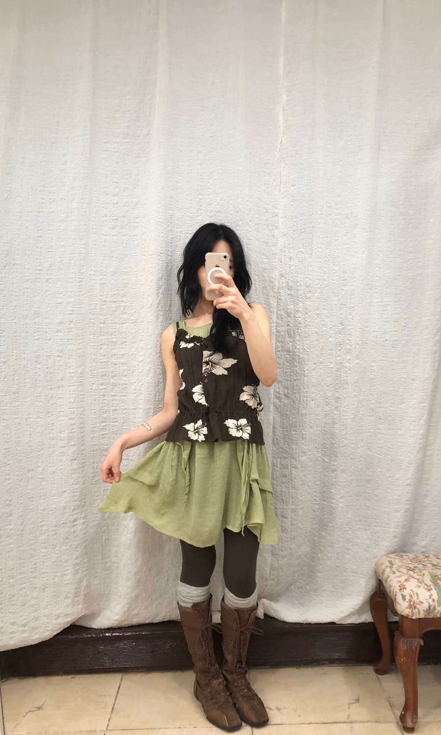 Soft green hippie blouse 상품이미지7
