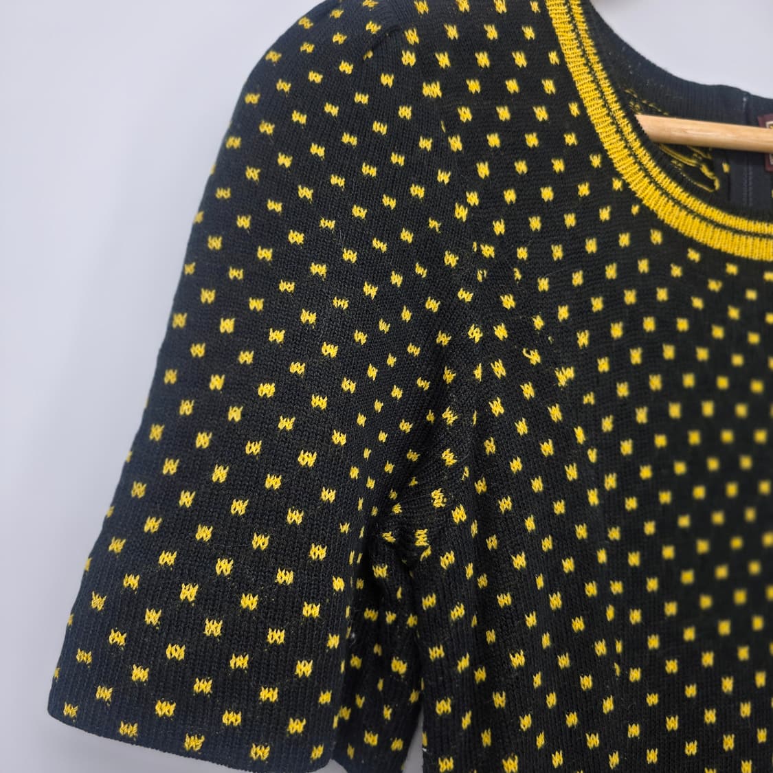 블랙 땡땡이 롱 원피스 옐로우 포인트 상품이미지2