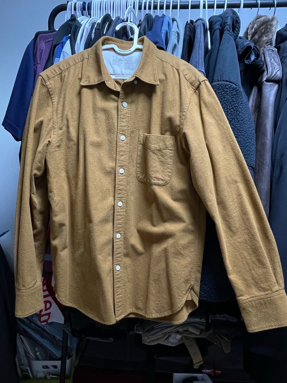 무인양품 버튼 다운 셔츠 (브라운 L) 상품이미지1