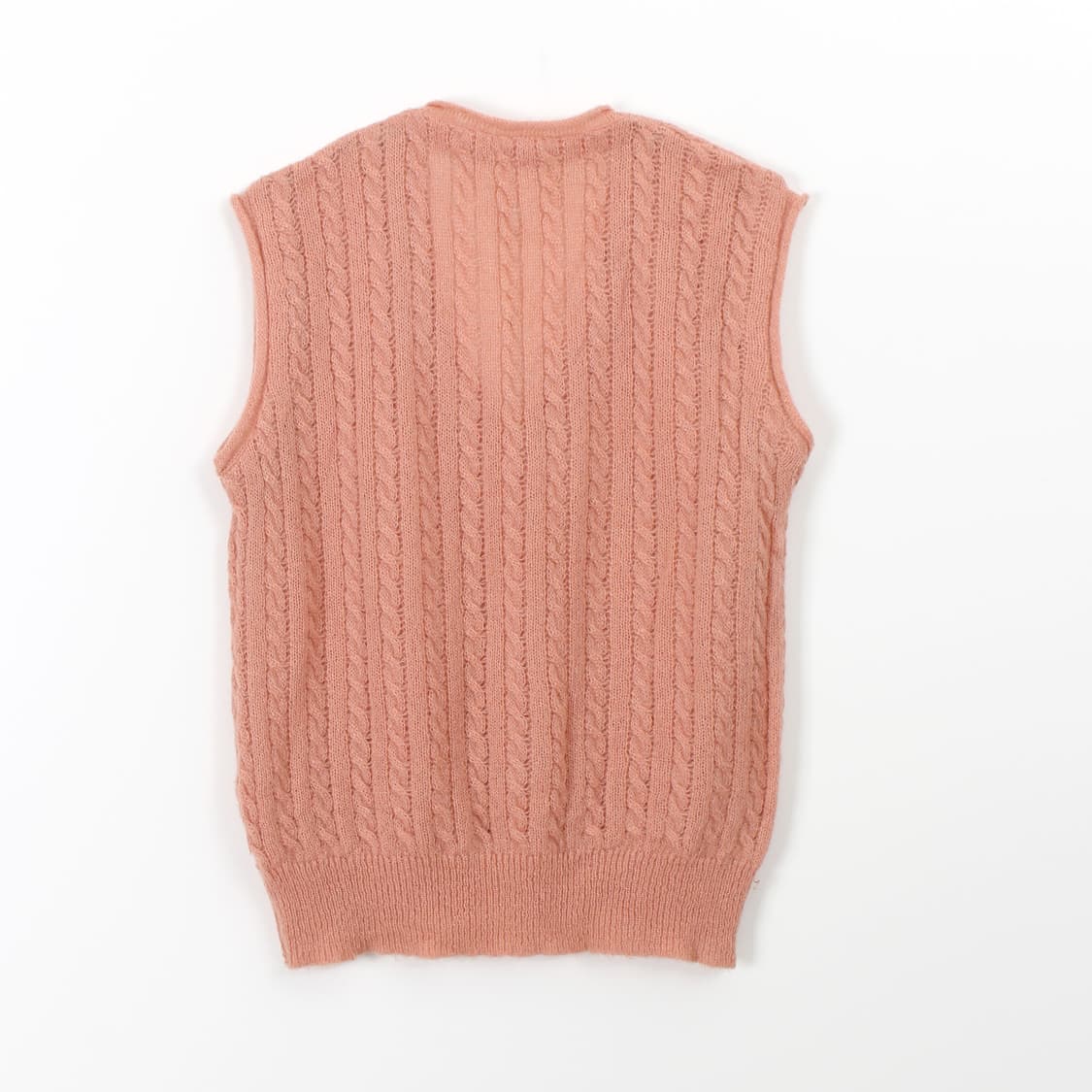 페라가모 Ferragamo 모헤어 핑크 꽈배기 니트 베스트 상품이미지5