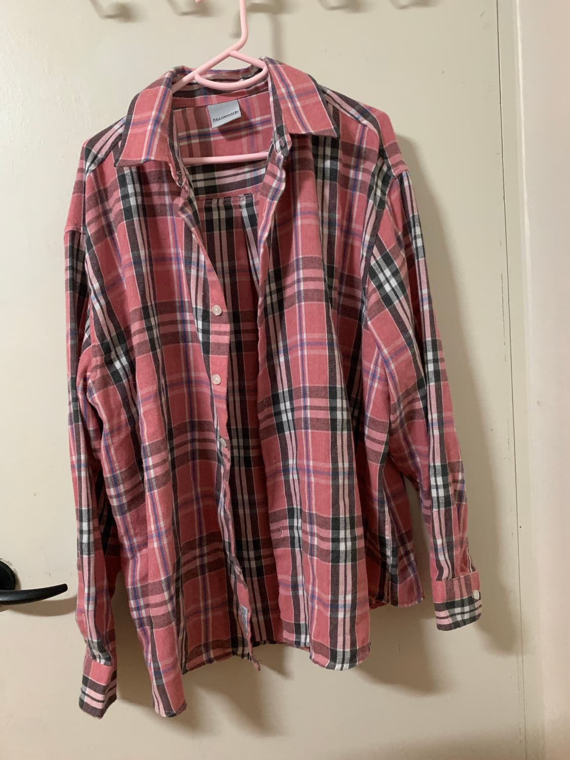 F.ILLUMINATE 핑크 체크 셔츠 (L) 상품이미지1