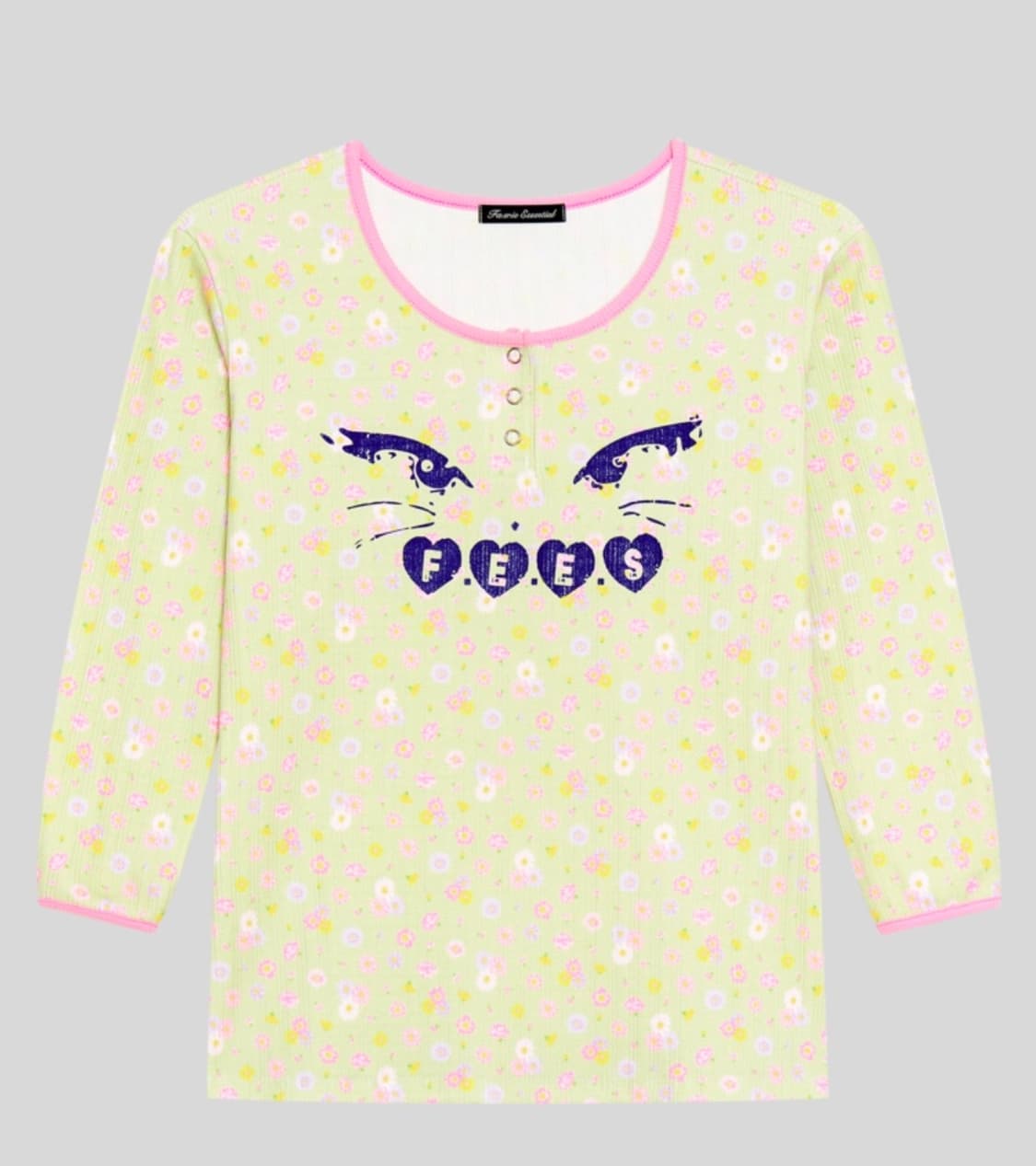 샵페어리 키티 버튼 플라워 탑 kitty button flower top 상품이미지1
