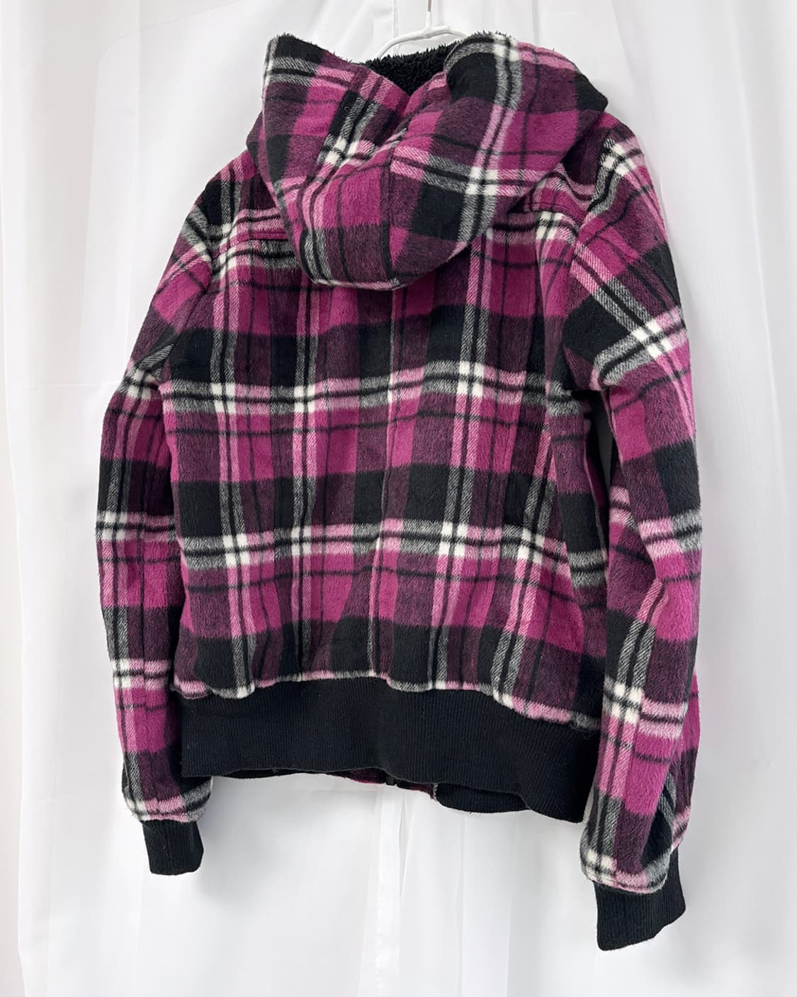 Rose Fan Fan y2k 핑크 타탄 체크 후디 점퍼 상품이미지5