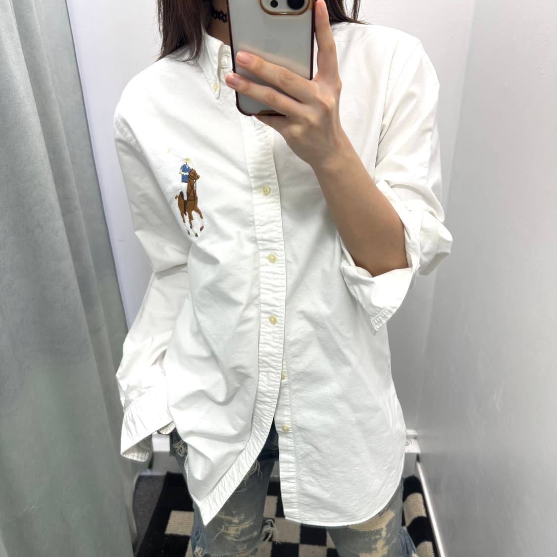 랄프로렌 화이트 빅포니 클래식핏 셔츠 상품이미지1