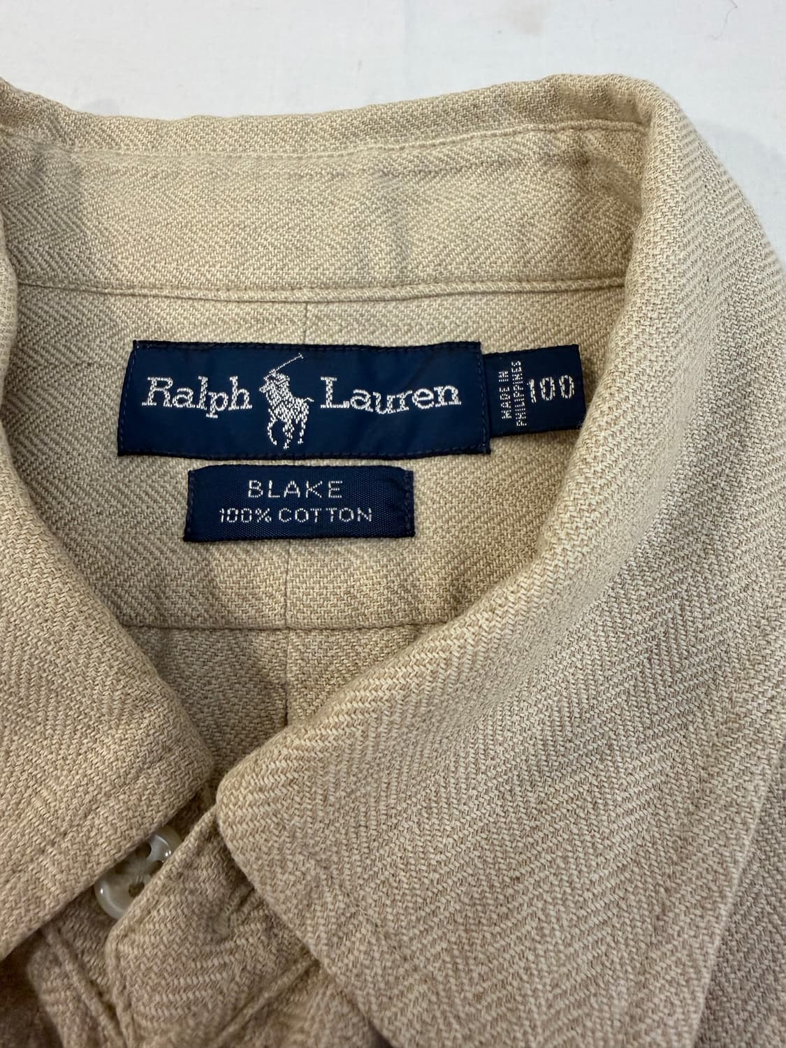 폴로 랄프로렌 해링본패턴 코튼 셔츠 베이지 상품이미지3