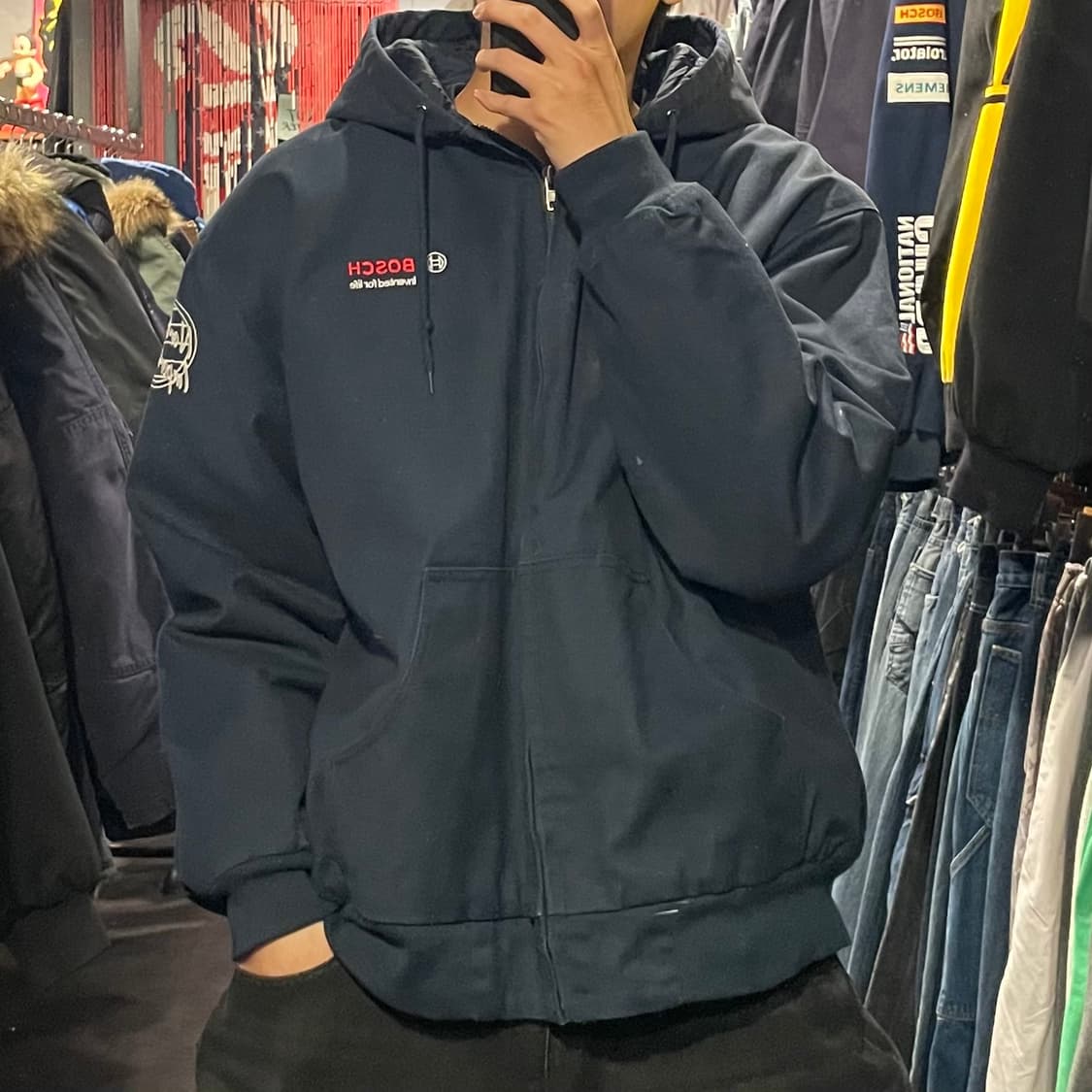 [IM] VTG 빈지티 네이비 후드 워크자켓  상품이미지1