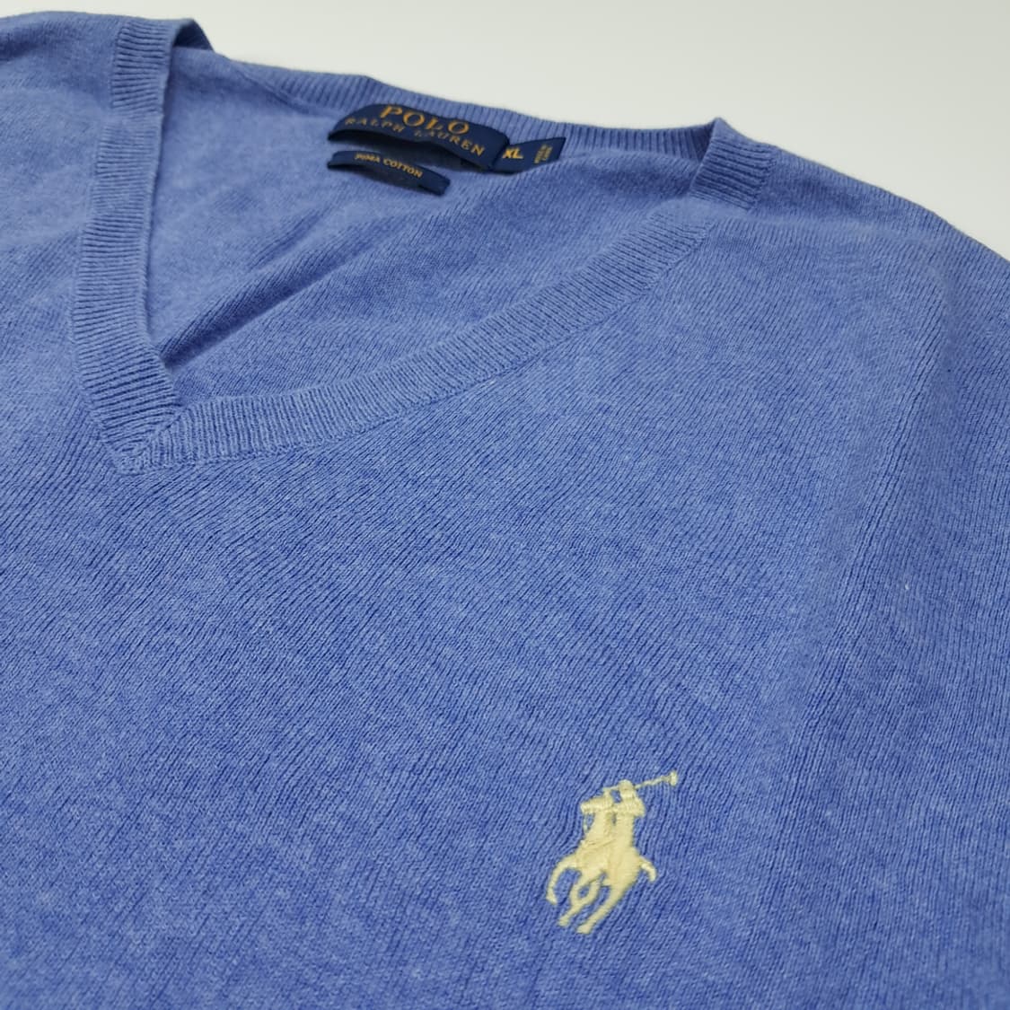 CL152 XL 폴로 피마코튼 V넥 니트 베스트 상품이미지4