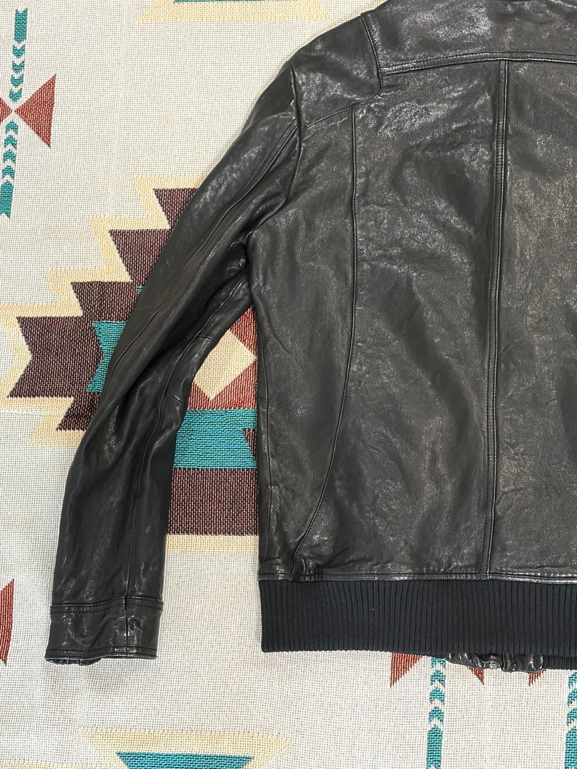 테이트 사선 아티잔 바이커 레더자켓 상품이미지8