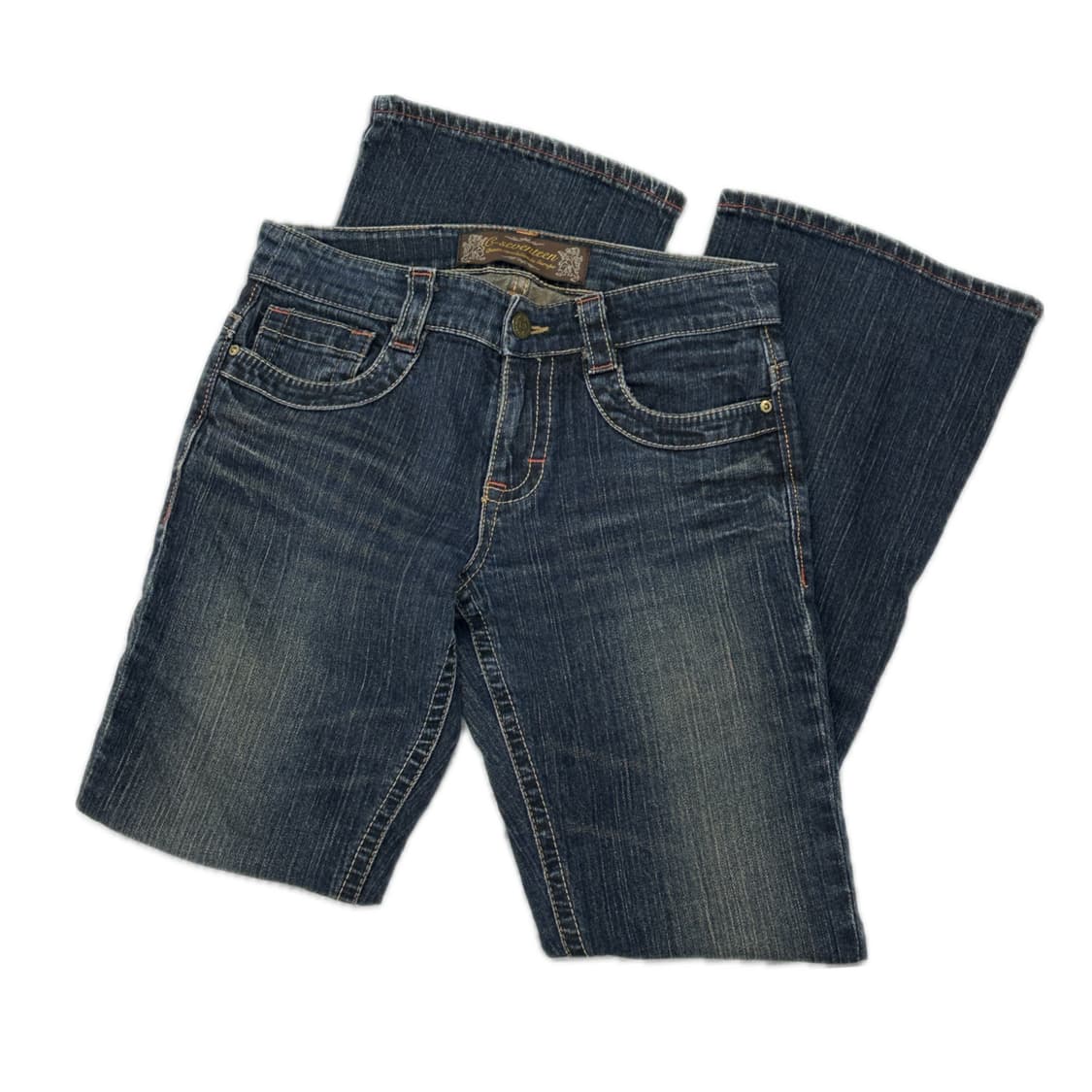 로우라이즈 워싱 빈티지 부츠컷 스티치 포인트 데님 팬츠 y2k  상품이미지2