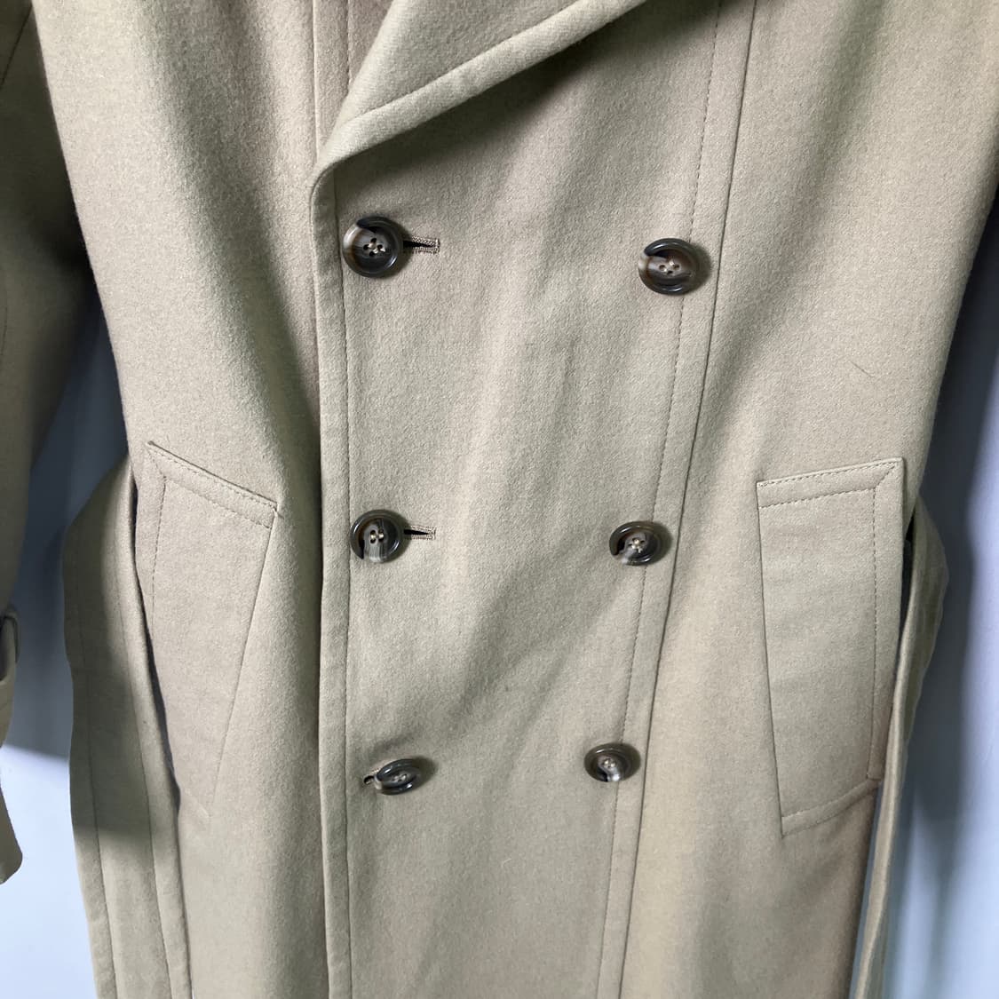 VTG 빈티지 더블 브레스트 울 트렌치코트 M 상품이미지5