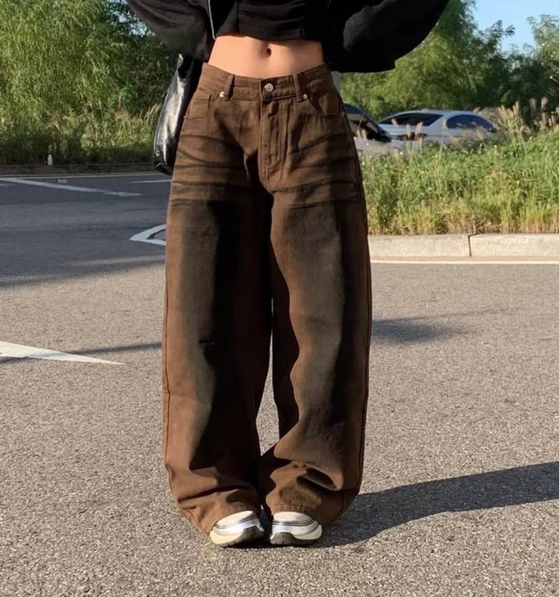 블랙 브라운 워싱팬츠 상품이미지5