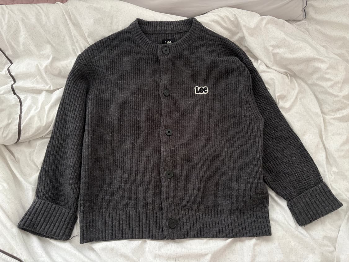 Lee 남녀공용 오버핏 가디건 (차콜) 상품이미지1