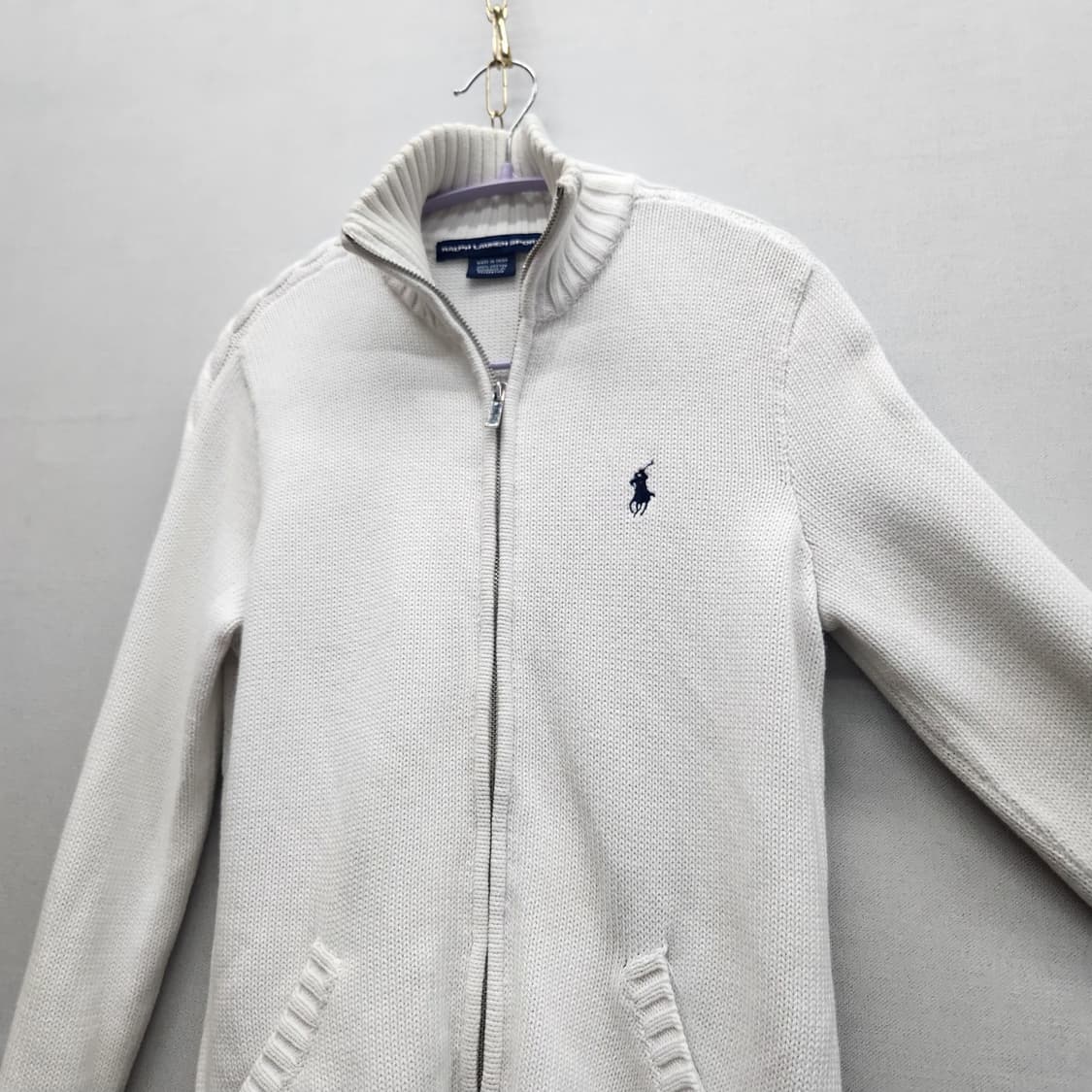 폴로 랄프로렌 로고 풀집업 니트  S 상품이미지3