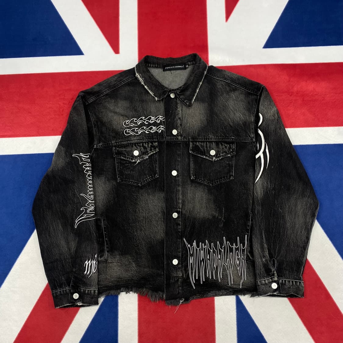 빈티지 자수 흑청데님자켓 XL  상품이미지1