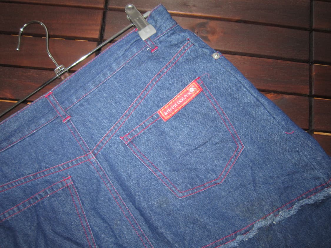 red stitch denim skirt 상품이미지6