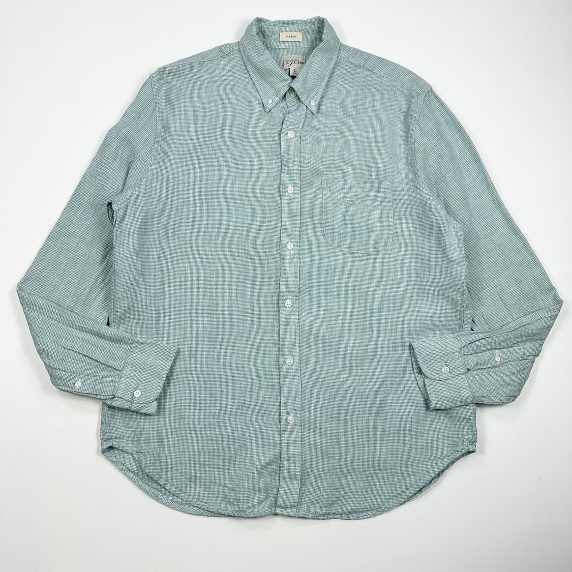 제이크루 클래식 포켓 린넨 체크셔츠 (L) 상품이미지2