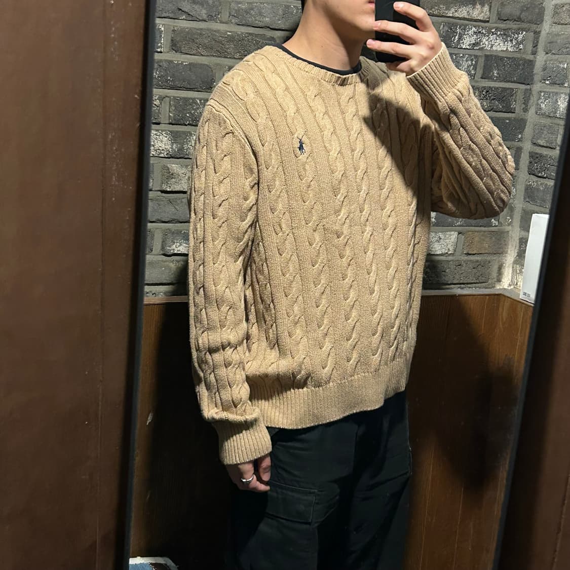 XL) 폴로 랄프로렌 케이블 꽈배기 라운드넥 니트 신형 상품이미지10