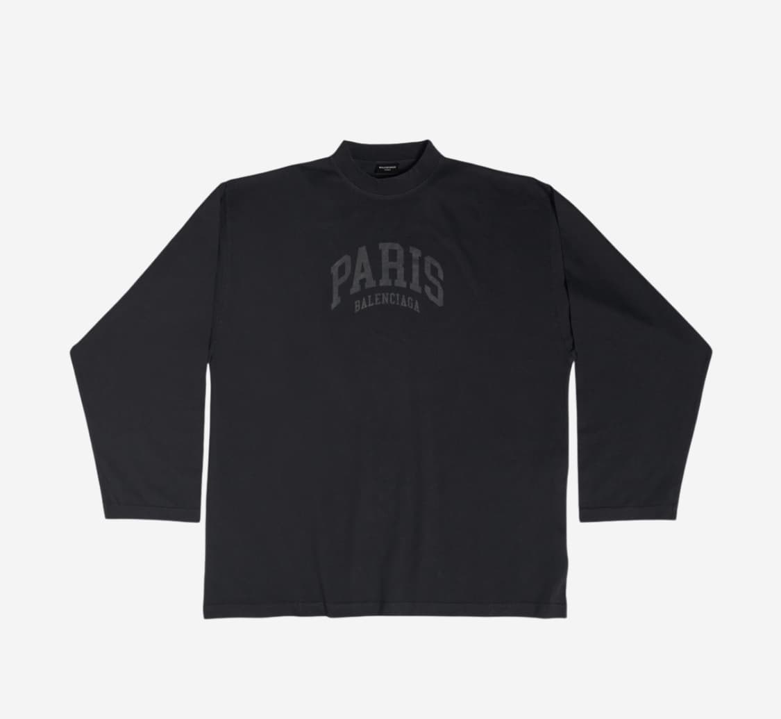 발렌시아가 24ss 시티 PARIS 로고 프린트 오버사이즈 롱슬리브 2 상품이미지1