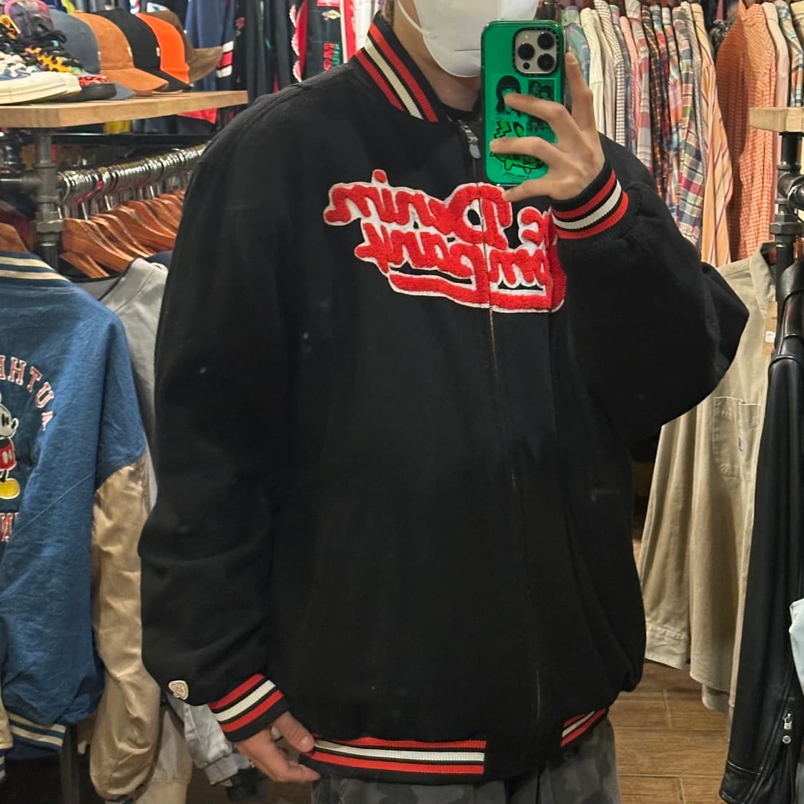 [HI] 빈티지 바시티 블랙/레드 상품이미지4