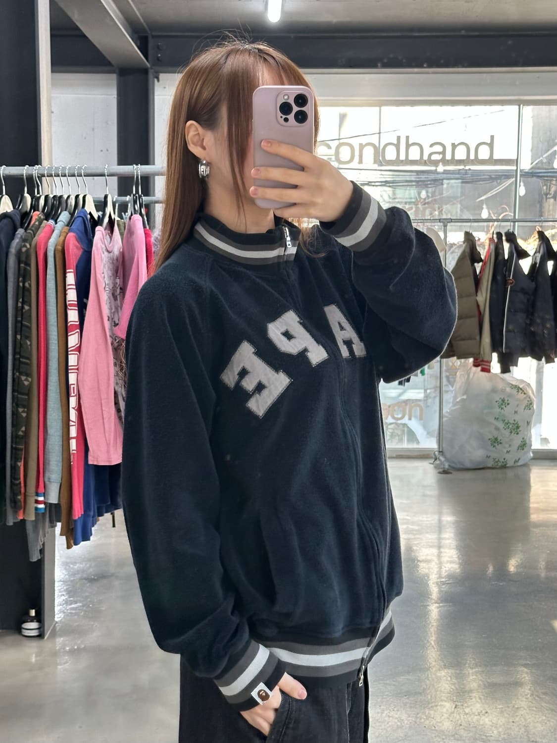 베이프 90s OG 스펠아웃  코튼트랙 투웨이 바시티자켓 상품이미지3