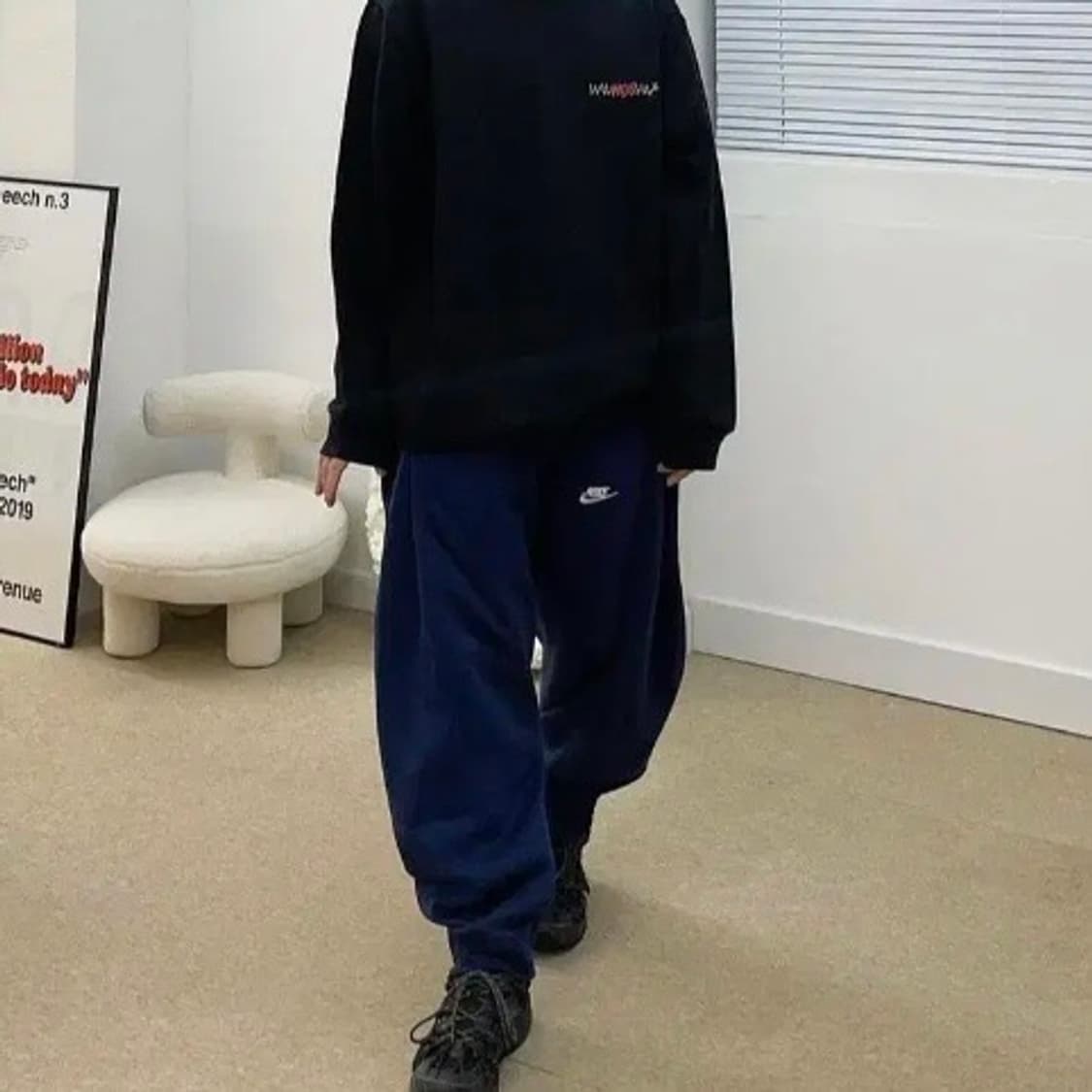 (미시착) Bless 블레스 오버조깅 네이비 s 상품이미지8