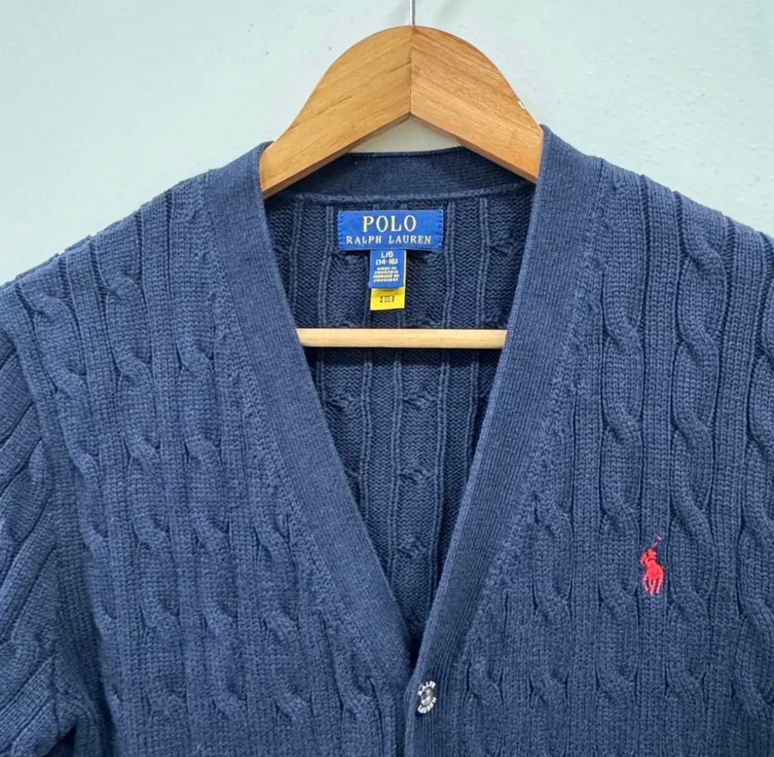 폴로 랄프로렌 네이비 꽈배기 가디건 14~16 성인가능 상품이미지5