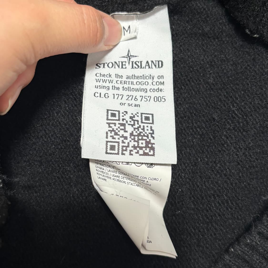 M 스톤아일랜드 블랙 하이넥 울 니트 상품이미지5