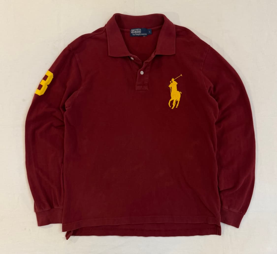 폴로 랄프로렌 빅포니 치프키프 롱슬리브 카라티 버건디 상품이미지1