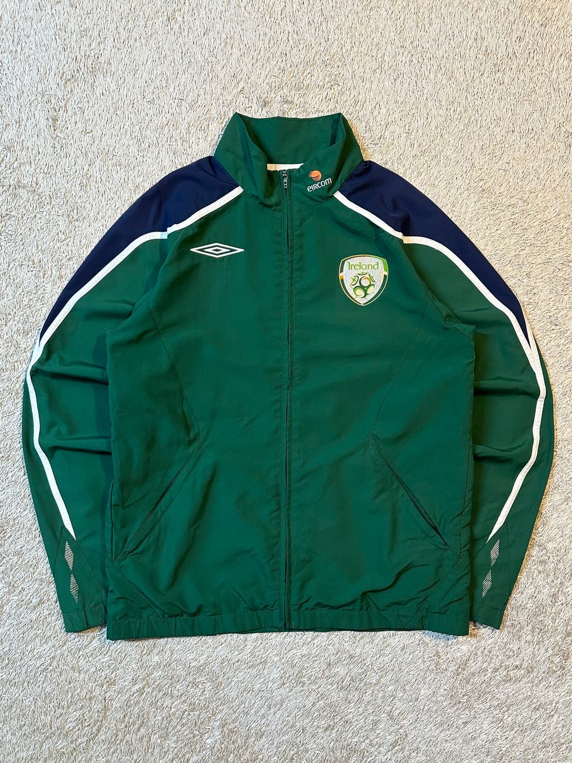 희귀) 엄브로 아일랜드 06-08 배색 바람막이 자켓 그린 상품이미지1