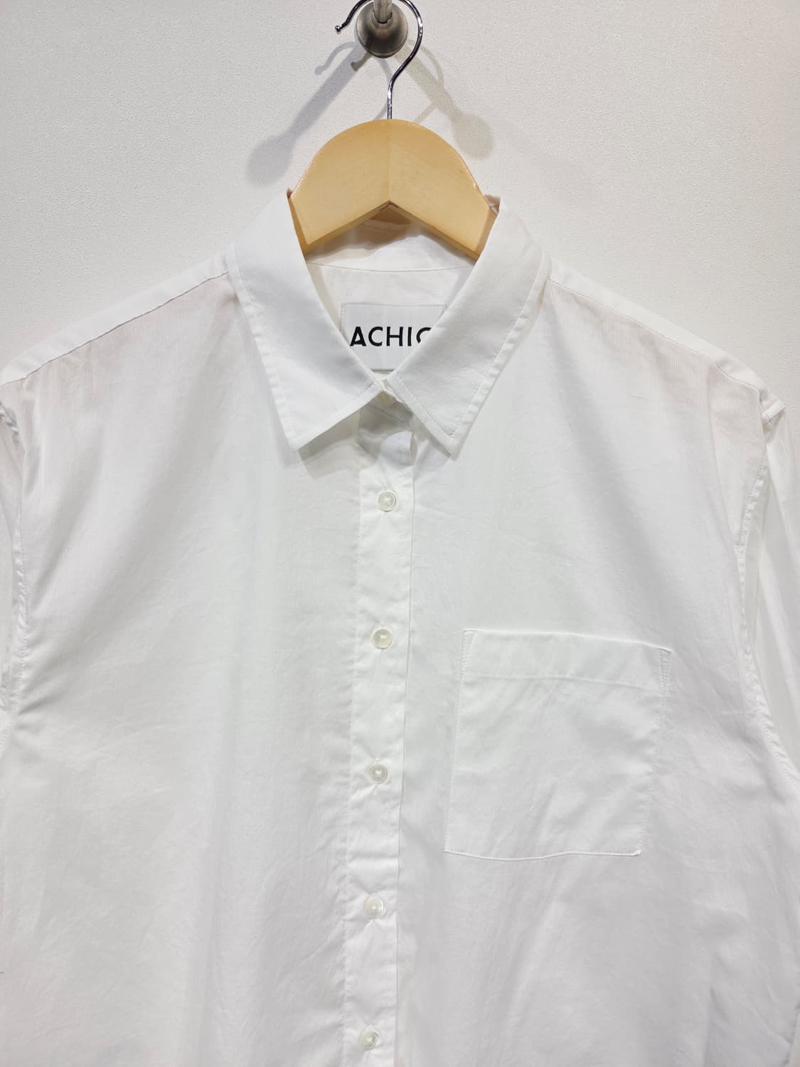 ACHIO 아치오 코튼 화이트 긴팔 셔츠 상품이미지3